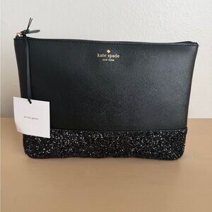 Katie spade Greta court black handheld clutch